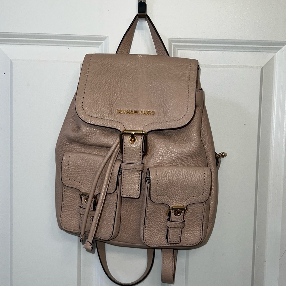Michael Kors Beige Leather Backpack